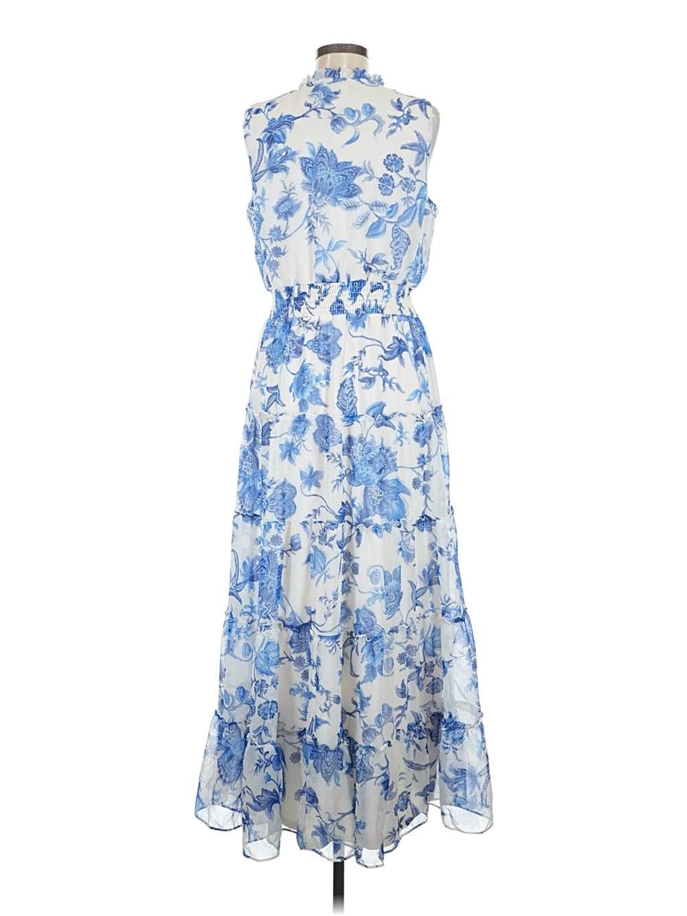 1. State White Maxi Dress with Blue Floral Print - Picture 2 of 16